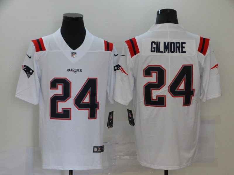 Men New England Patriots #24 Gilmore White 2020 Vapor Untouchable Limited Playe Nike NFL Jerseys